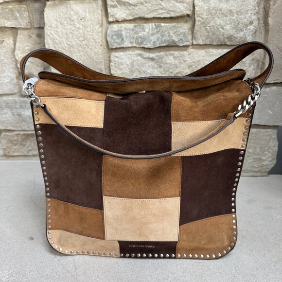 EUC Michael Kors Large Hobo Astor Patchwork Suede Bag - Picture 6 of 13
